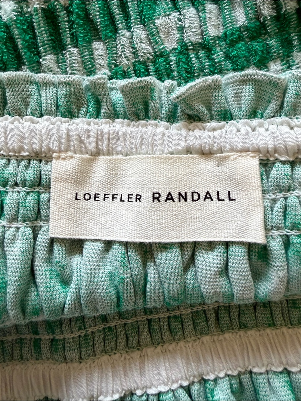 Loeffler Randall Fiona Green Gingham Smocked Cotton Tank Top S - Picture 8 of 9